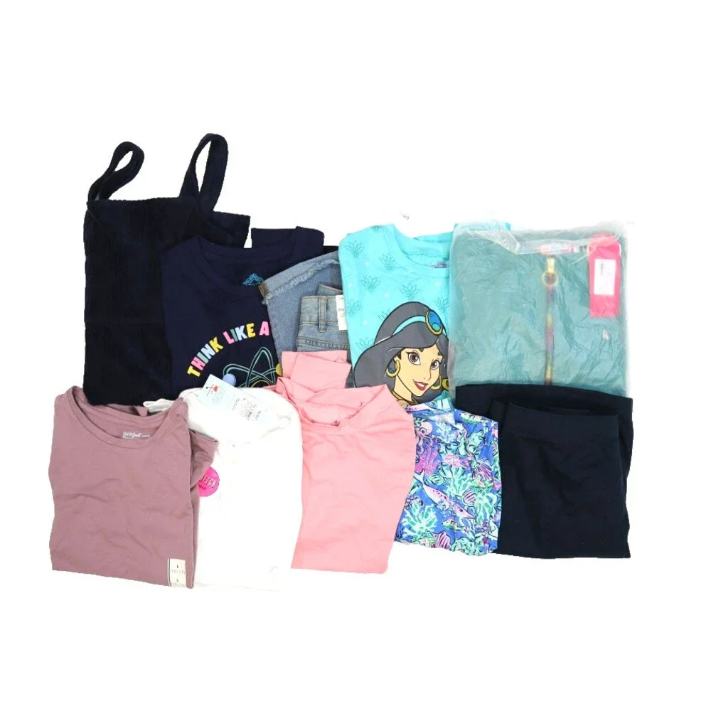 Wholesale Bulk Lot Of 10 Girls Size Large 10/12 Mixed Season Tops Bottoms